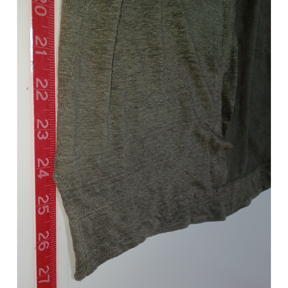Tahari Womens M Linen Cardigan Hoodie Green Capsule Coastal Minimalist Layer - Picture 6 of 7